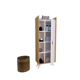 Hanah Home Ilgım Armario Multiusos Roble y Blanco
